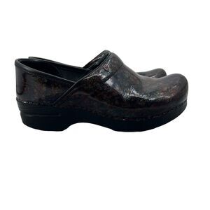 Dansko Clogs Womens 37 Patent Glitter Slip On Comfort Professional Nurse Work